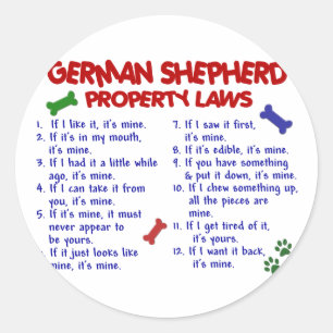 GERMAN SHEPHERD Property Laws 2 Classic Round Sticker