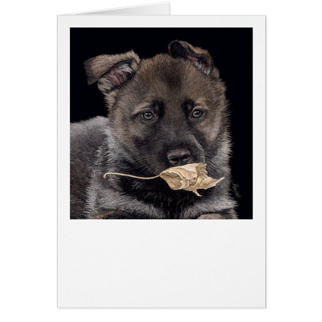 German Shepherd Pup - "Leaf It" (Front)