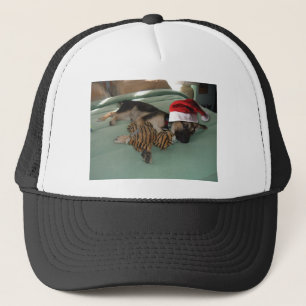 German Shepherd Pup with Santa Hat