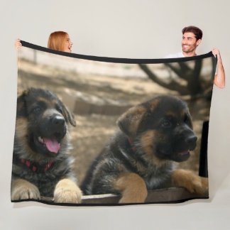 German Shepherd Puppies Fleece Blanket
