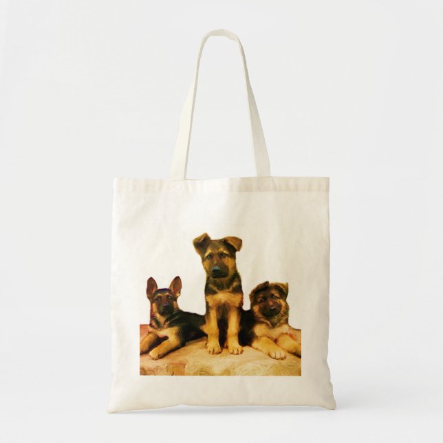 German Shepherd puppies tote bag (Front)