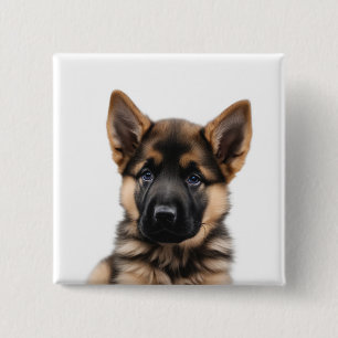 German Shepherd Puppy 15 Cm Square Badge