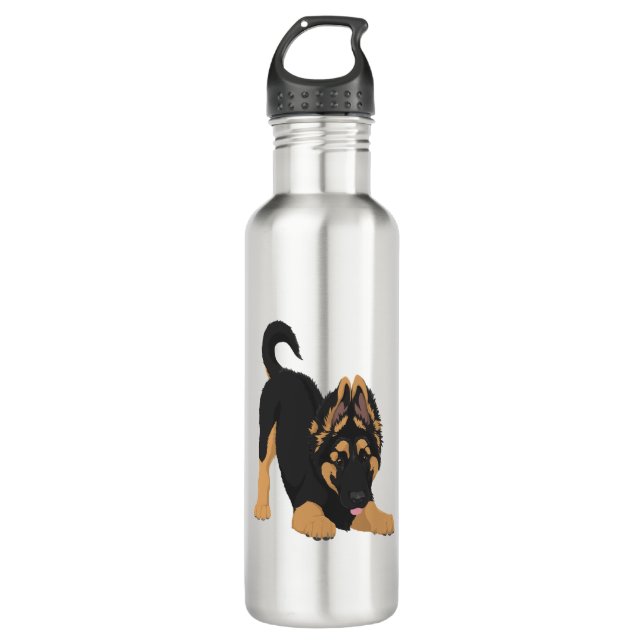 German Shepherd Puppy  710 Ml Water Bottle (Front)