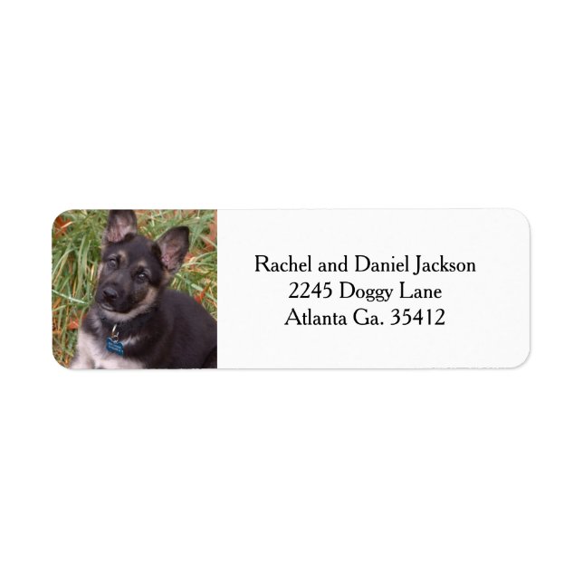 German Shepherd Puppy Address Labels (Front)