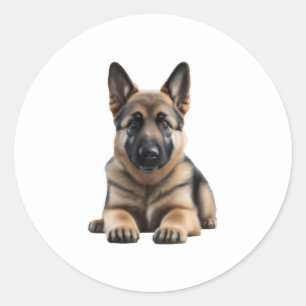 German Shepherd Puppy Classic Round Sticker