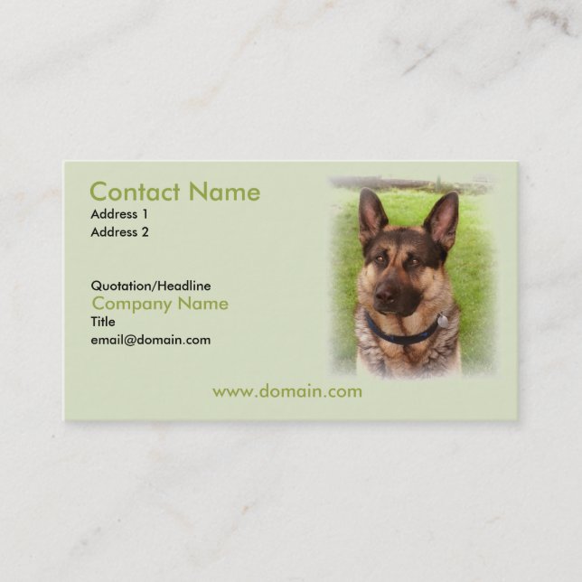 German Shepherd Puppy Dog Business Card (Front)