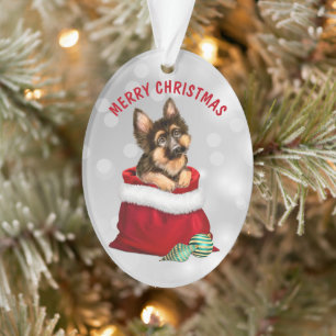 German Shepherd Puppy Dog Gift Surprise Ornament