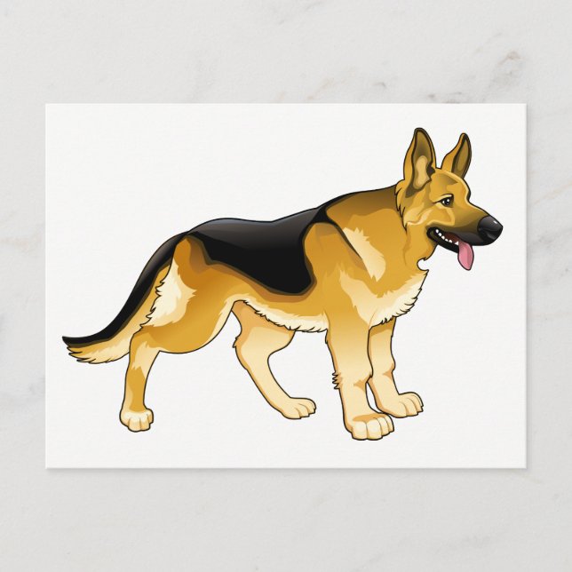 German Shepherd Puppy Dog - Hello, Thinking of You Postcard (Front)