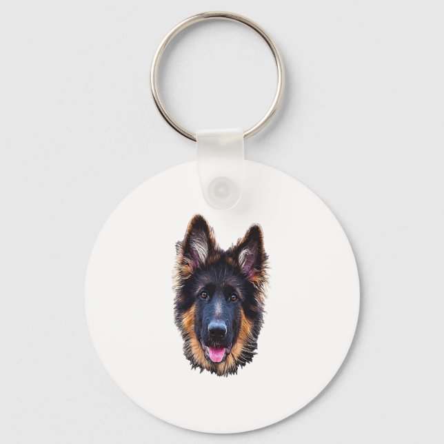 German Shepherd Puppy Dog   Key Ring (Front)