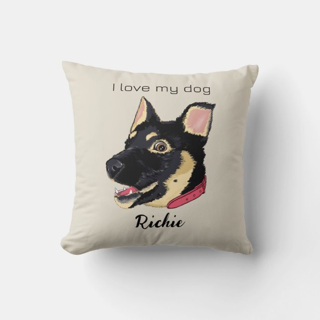 German Shepherd Puppy Dog Lover Cushion (Front)