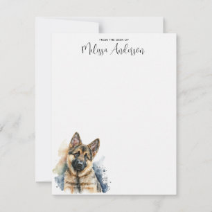 German Shepherd Puppy Dog Modern Watercolor Card
