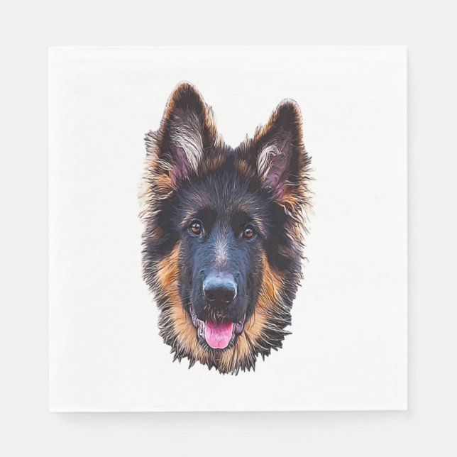 German Shepherd Puppy Dog   Napkin (Front)