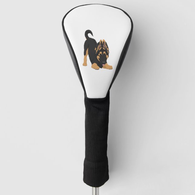 German Shepherd Puppy  Golf Head Cover (Front)