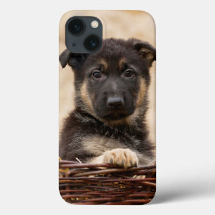 German Shepherd Puppy In Basket iPhone 13 Case