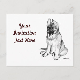 German Shepherd Puppy Invitation
