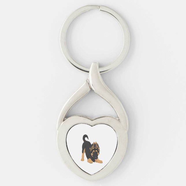 German Shepherd Puppy  Key Ring (Front)