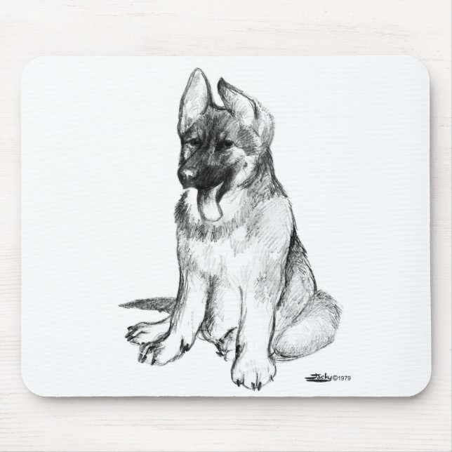 German Shepherd Puppy Mouse Pad (Front)