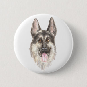 German Shepherd Puppy Mum Dog Lover Fur Mama 6 Cm Round Badge