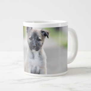 German Shepherd Puppy on Footpath Large Coffee Mug