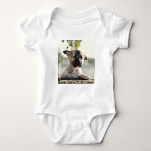 German Shepherd Puppy Over Ledge Baby Bodysuit