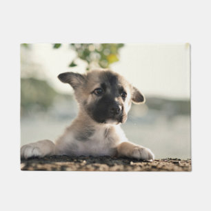 German Shepherd Puppy Over Ledge Doormat