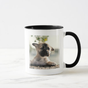 German Shepherd Puppy Over Ledge Mug