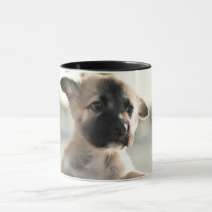 German Shepherd Puppy Over Ledge Mug