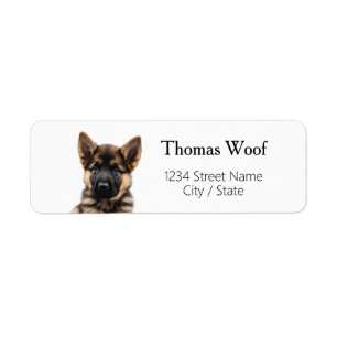 German Shepherd Puppy Return Address Labels
