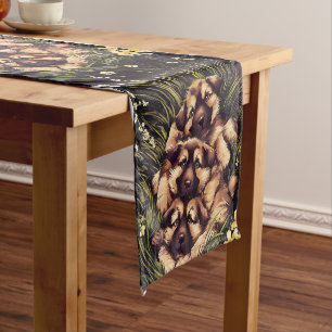German shepherd puppy short table runner