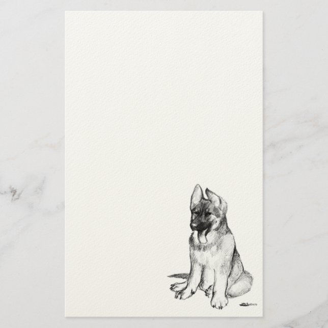 German Shepherd Puppy Stationery (Front)
