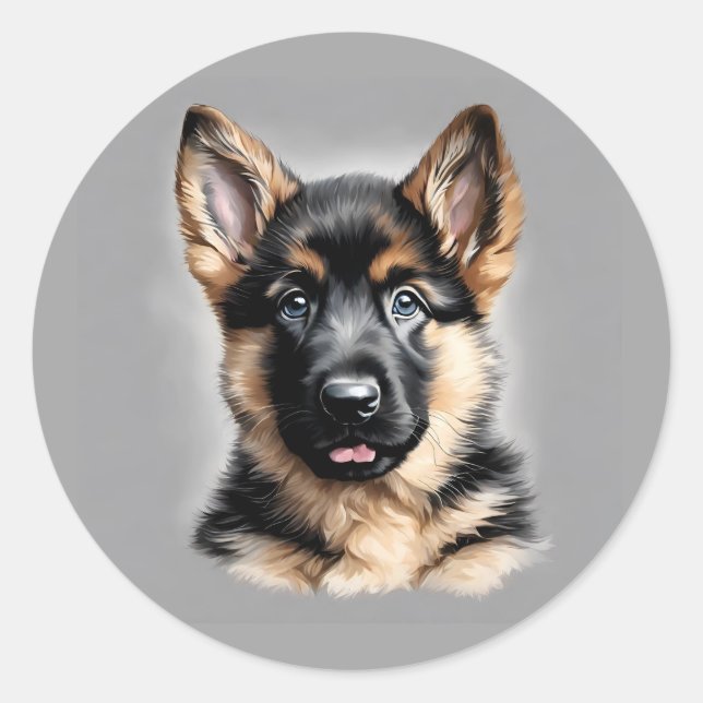 German Shepherd Puppy Stickers (Front)