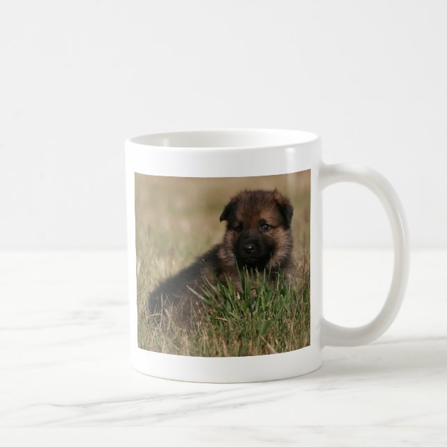 German Shepherd Puppy "The Lookout" Coffee Mug (Right)