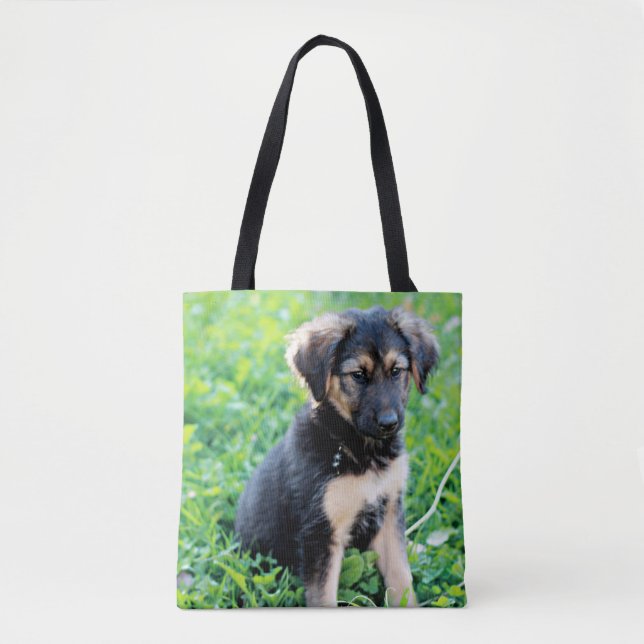 German Shepherd Puppy Tote Bag (Front)
