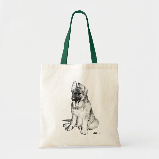 German Shepherd Puppy Tote Bag (Front)