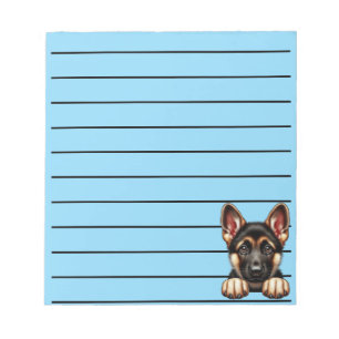 German Shepherd Puppy with Expressive Eyes  Notepad
