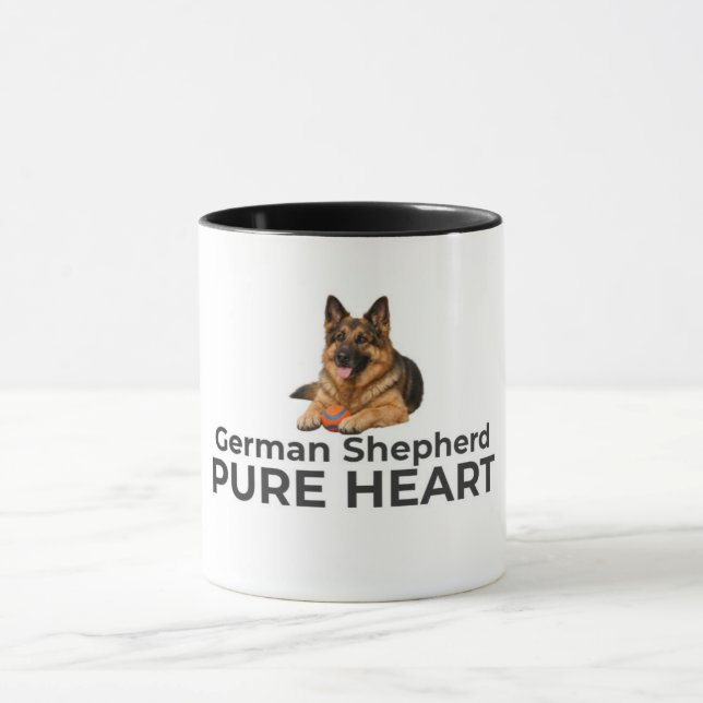 German Shepherd Pure Heart Mug – Loyal Dog Gift (Center)