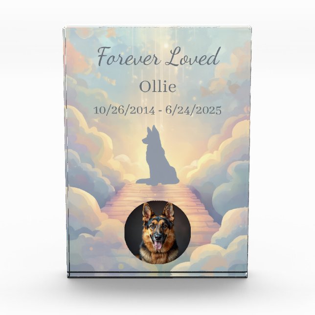 German Shepherd Rainbow Bridge Acrylic Photo Block (Front)