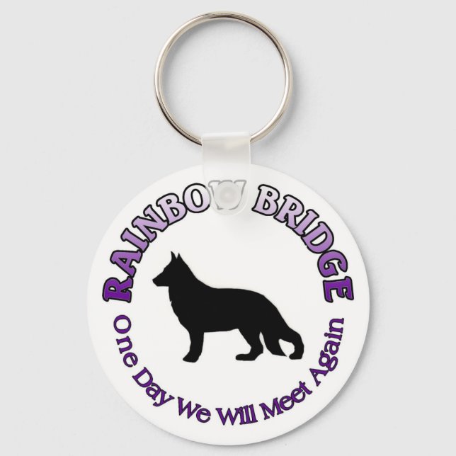 GERMAN SHEPHERD RAINBOW BRIDGE KEYCHAIN (Front)