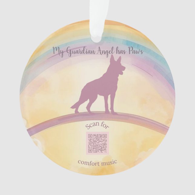 German Shepherd Rainbow Bridge Ornament with Music (Front)
