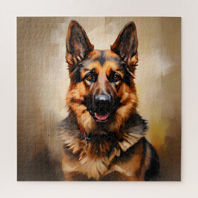 German Shepherd Realism Art Portrait Jigsaw Puzzle (Vertical)