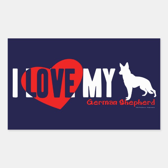 German Shepherd Rectangular Sticker (Front)