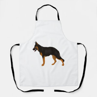 German Shepherd Red  Black Blanket  Apron