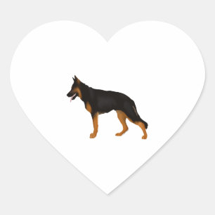 German Shepherd Red Black Blanket Heart Sticker