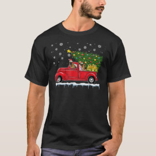 German Shepherd Red Car Truck Christmas Tree Santa T-Shirt