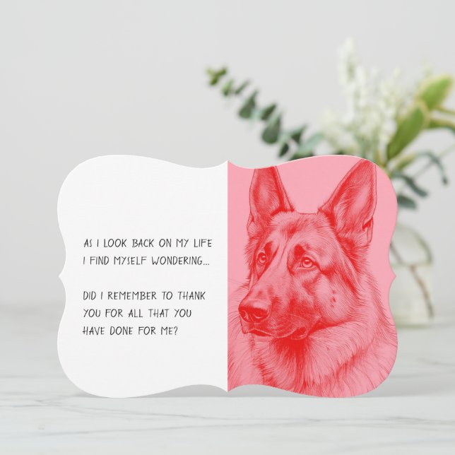 German Shepherd red custom  Thank You Card (Standing Front)