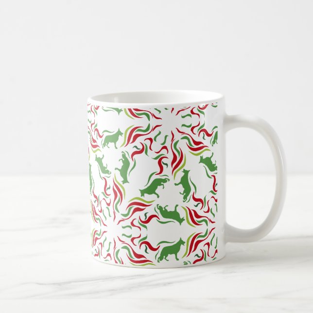 German Shepherd red green Coffee Mug (Right)