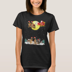 German Shepherd Reindeer Christmas Lights Dog Ridi T-Shirt