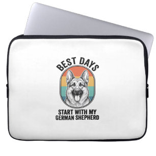 German Shepherd Retro Art Vintage Dog Lover Design Laptop Sleeve