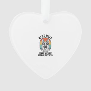 German Shepherd Retro Art Vintage Dog Lover Design Ornament