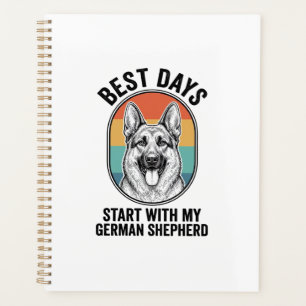 German Shepherd Retro Art Vintage Dog Lover Design Planner